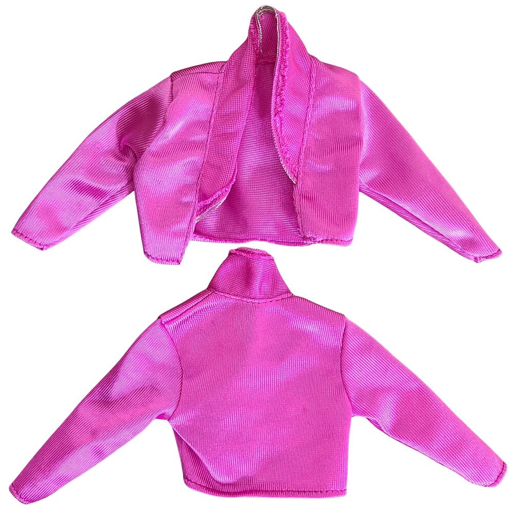 Barbie Size Bright Pink Wide Collar Jacket Doll Clothes 11.5 Inch